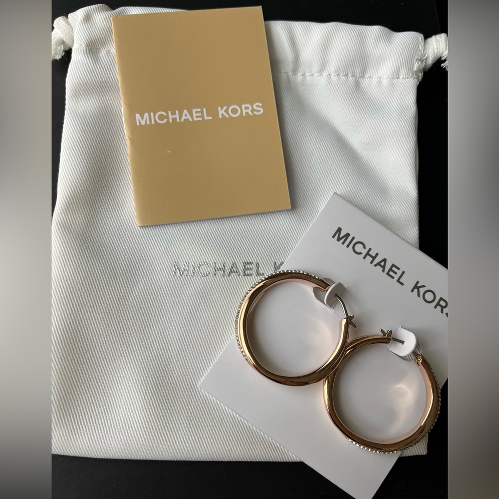 Michael Kors Rose Gold Hoop Earrings